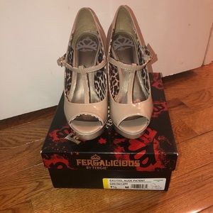 Patent Leather Nude peep toe Mary Janes